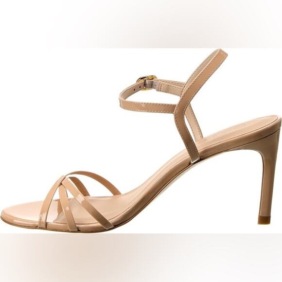 Stuart Weitzman Nude Starla 80 Patent Sandal Size 9 - Picture 2 of 13